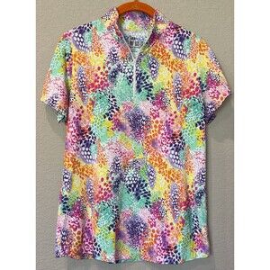 IBKUl Athletic Outdoor Bright Colorful Golf Tennis Top Womens S Short Sleeve
